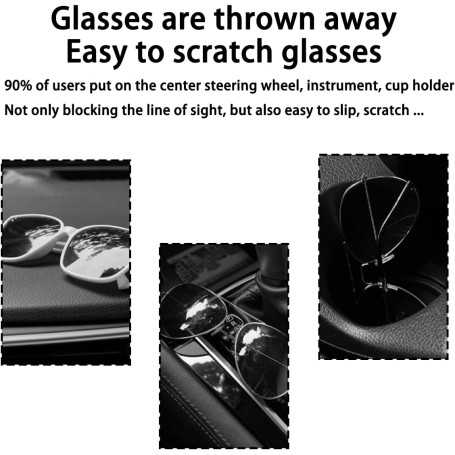 JNNJ Porte-Lunettes pour Pare-Soleil – Étui Magnétique en Cuir PU pour Lunettes de Soleil, Accessoire Universel pour Voiture