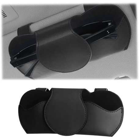 JNNJ Porte-Lunettes pour Pare-Soleil – Étui Magnétique en Cuir PU pour Lunettes de Soleil, Accessoire Universel pour Voiture