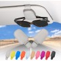 2 Pieces Car Sunglasses Holder, Genuine Leather Magnetic Sun Visor Clip,