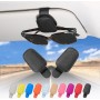Lot de 2 Porte-Lunettes de Voiture, Clip Magnétique en Cuir Véritable pour Pare-Soleil