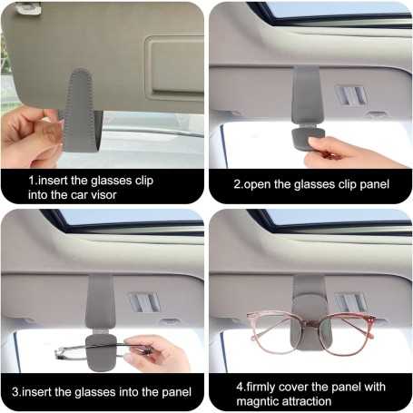 MXTIMWAN 2-Piece Magnetic Car Sunglasses Holder