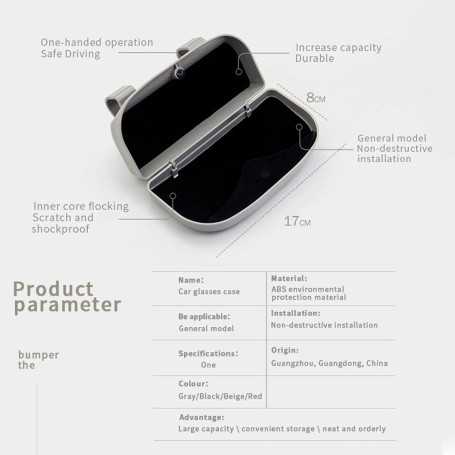 Étui à Soleil pour Voiture – Rangement et Support de Lunettes pour Pare-Soleil