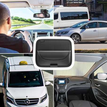 Leather Car Sun Visor Organizer – Sunglasses Holder & Storage Pocket