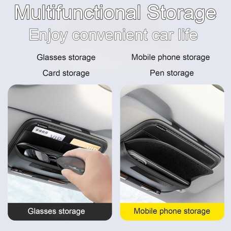 Leather Car Sun Visor Organizer – Sunglasses Holder & Storage Pocket