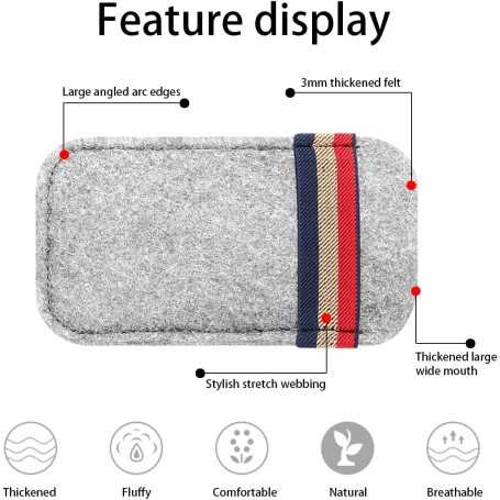 JNNJ Car Sunglasses Holder – Universal Visor Clip Case, Soft Felt & Leather Organizer for Glasses Storage (Beige)