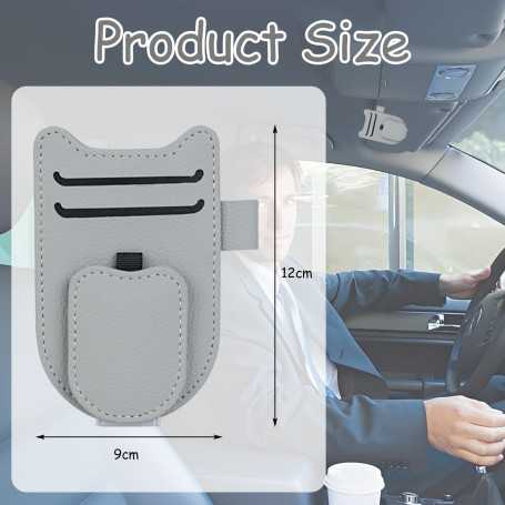 Porte-Lunettes Magnétique pour Pare-Soleil de Voiture (Gris)