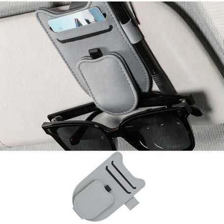 Porte-Lunettes Magnétique pour Pare-Soleil de Voiture (Gris)