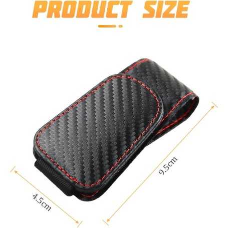 Porte-Lunettes Magnétique en Cuir pour Voiture (Carbone)