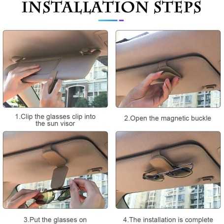 CGEAMDY Car Sunglasses Holder – Universal Magnetic Clip for Sun Visor