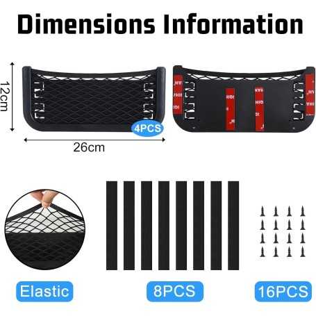 4 PCS Car Storage Net – 26 x 12 cm