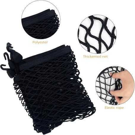 Fousenuk Filet de Coffre Élastique pour Voiture & Camping-Car – 80×60 cm