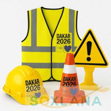 🦺 Dakar 2026 Safety Equipment Kit – Vest, Helmet, Cone & Warning Sign