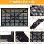 Car Storage Net, 90×65cm Car Roof Storage Net with 3 Zippered Pockets