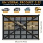 Car Storage Net, 90×65cm Car Roof Storage Net with 3 Zippered Pockets