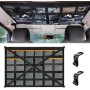 Car Storage Net, 90×65cm Car Roof Storage Net with 3 Zippered Pockets