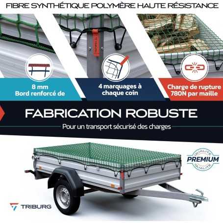 TRIBURG Filet pour Remorque 1,5 × 2,2 m