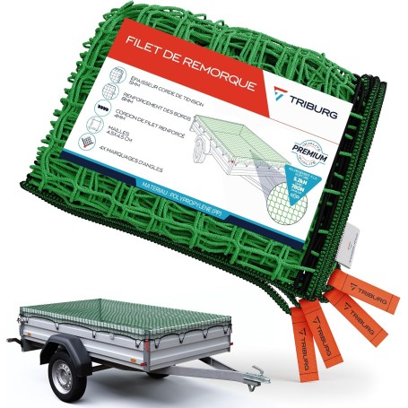 TRIBURG Trailer Cargo Net 1.5 x 2.2 m – Corner Markings & Reinforced Edges