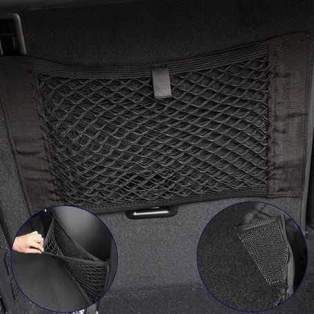 Nutabevr – Lot de 4 Filets de Rangement pour Coffre de Voiture 40x25 cm avec Magic Sticker Velcro