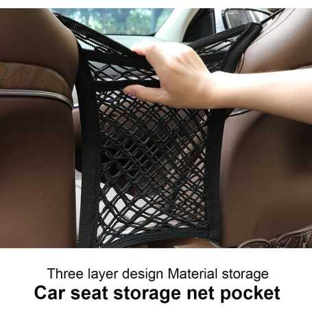 Sac en Filet de Voiture à 3 Couches – Organisateur de Dossier et Porte-Sécurité pour Enfant