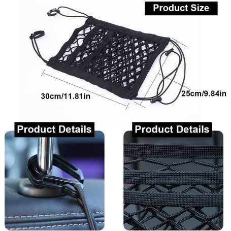 3-Layer Car Mesh Bag – Backseat Organizer and Child Safety Barrier