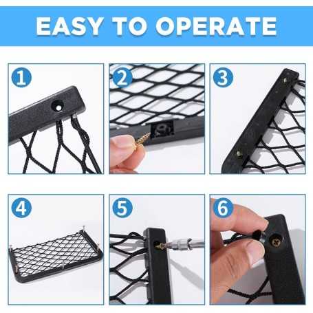 Set of 4 Car Storage Nets 42×21 cm