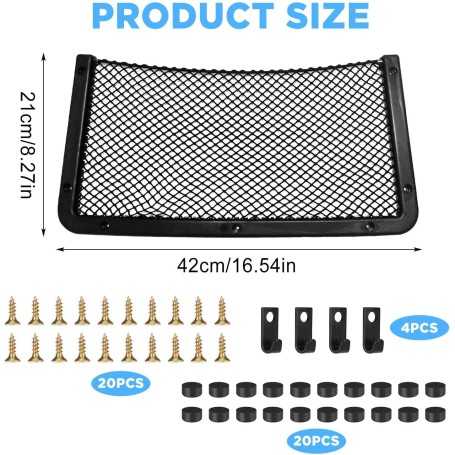 Set of 4 Car Storage Nets 42×21 cm