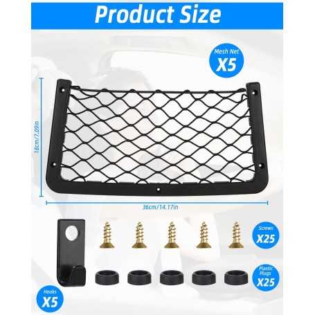 Filets de Rangement pour Voiture (5PCS – 36×18 cm)