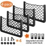 Lot de 4 Filets de Rangement pour Voiture