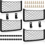 Lot de 4 Filets de Rangement pour Voiture