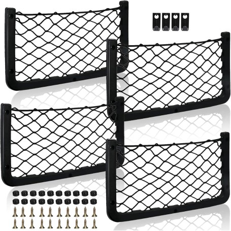 Lot de 4 Filets de Rangement pour Voiture Bateau et Maison (36 x 18 cm)