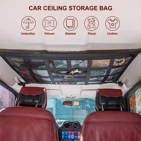 Car Roof Storage Net Black (25.5 x 35.5 inches)