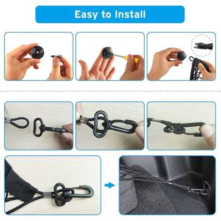 DOCAS Car Trunk Storage Net – Universal Mesh, 1 Large + 2 Small Nets for Car, SUV, Truck, Boat, and Home