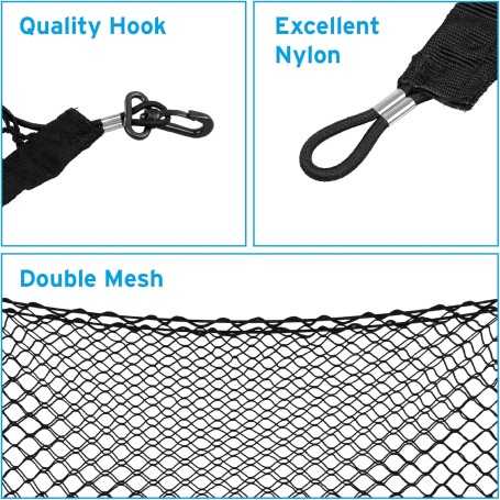 DOCAS Car Trunk Storage Net – Universal Mesh, 1 Large + 2 Small Nets for Car, SUV, Truck, Boat, and Home