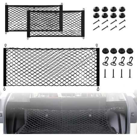 DOCAS Car Trunk Storage Net – Universal Mesh, 1 Large + 2 Small Nets for Car, SUV, Truck, Boat, and Home