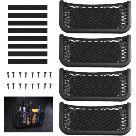 Lot de 4 Filets de Rangement pour Voiture – 26 x 12 cm