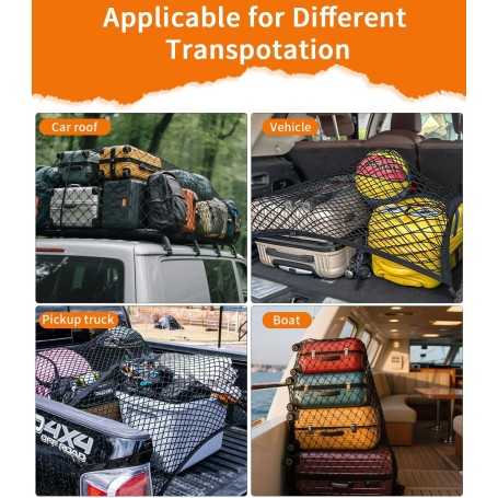 Heavy-Duty Pickup Cargo Net – Expands 120×120cm to 230×230cm