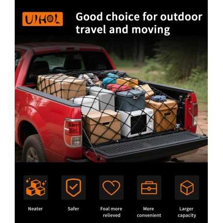 Heavy-Duty Pickup Cargo Net – Expands 120×120cm to 230×230cm