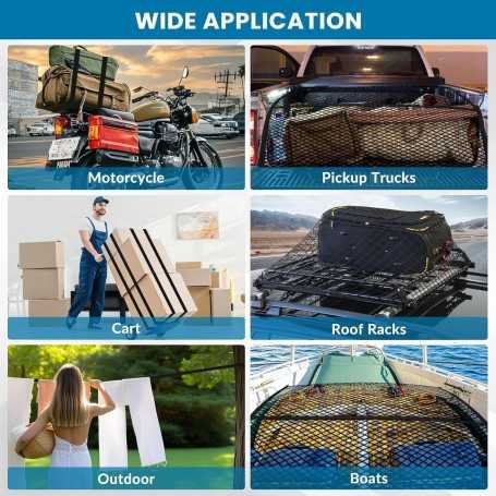 Elastic Cargo Net 1.2×1.5 m, Expandable to 2.1×2.5 m