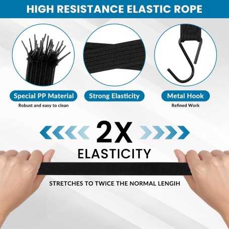 Filet de Chargement Élastique 1,2×1,5 m Extensible à 2,1×2,5 m