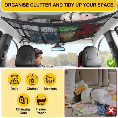 Car Roof Storage Net – Set of 2 (90×65 cm + 80×52 cm)