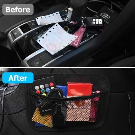 Organiseur adhésif pour voiture – Pochette de rangement en maille (petit modèle)