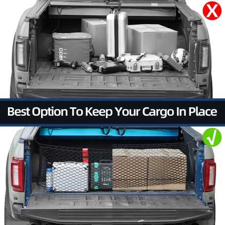 Elastic Storage Net with Hooks for Truck Bed – Cargo Organizer and Grocery Holder