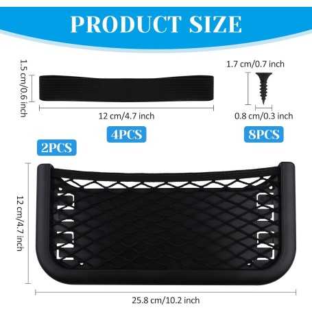 Lot de 2 Filets de Rangement Auto