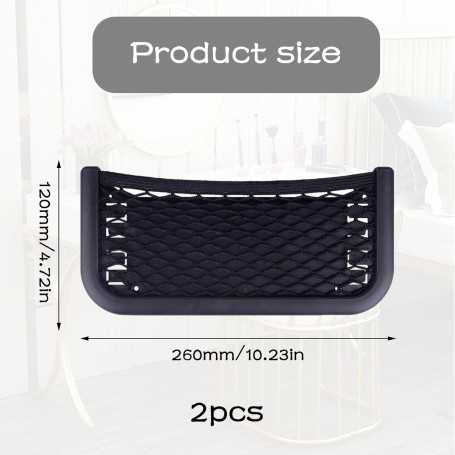 Lot de 2 Filets de Rangement Universels Caravane et Intérieur (26 × 12 cm)