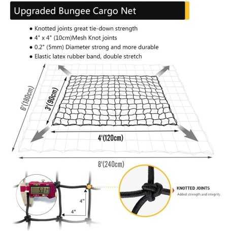 Filet de Remorque Élastique – 0,9 × 1,2 m à 1,8 × 2,5 m