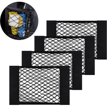 4 Filets de Rangement pour Voiture – 40 × 25 cm