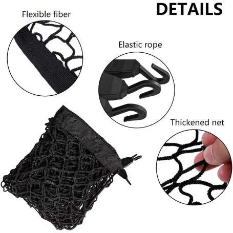 HOVIN Filet de Coffre Universel pour Voiture – Filet Extensible 80x60 cm