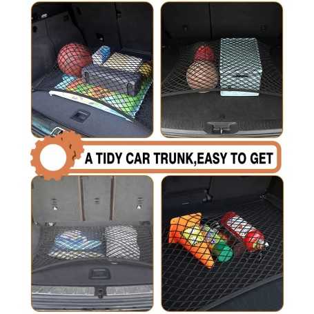 HOVIN Filet de Coffre Universel pour Voiture – Filet Extensible 80x60 cm