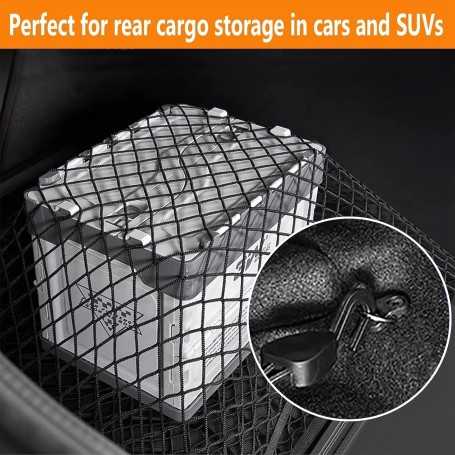 HOVIN Filet de Coffre Universel pour Voiture – Filet Extensible 80x60 cm