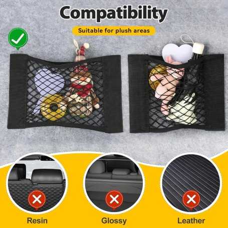 Lot de 7 Sacs en Filet pour Coffre de Voiture avec Fermeture Velcro